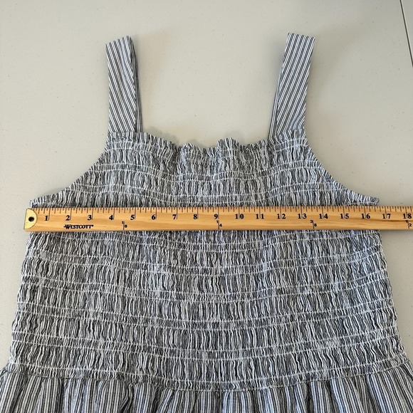 Everlane Gauze Smocked Dress Size XL Stripe Organic Cotton Sundress - Picture 7 of 11